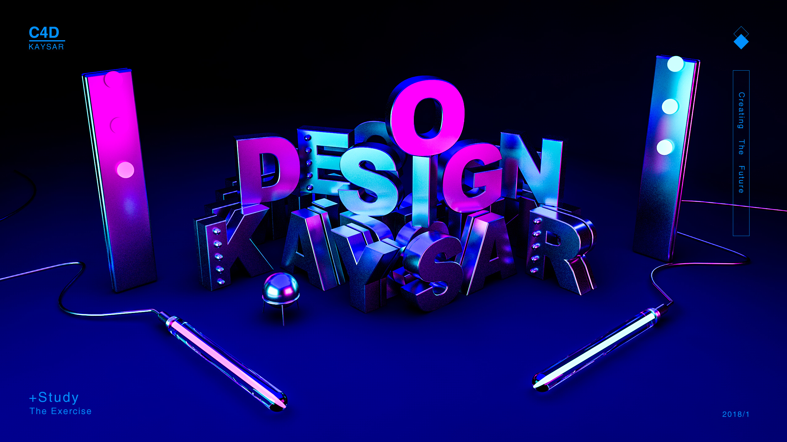 炫酷3d字金属字母群
