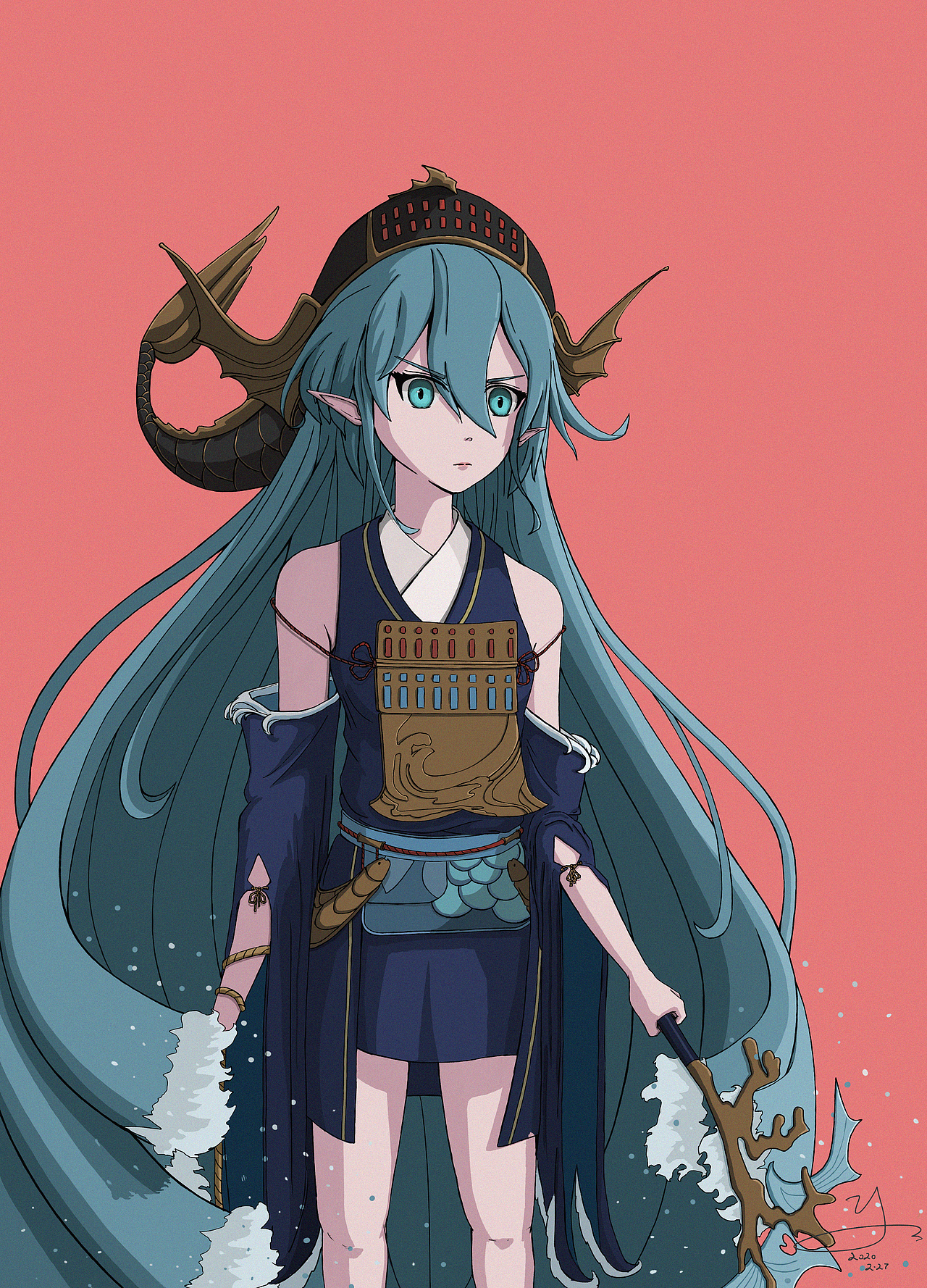 板绘阴阳师sp聆海金鱼姬