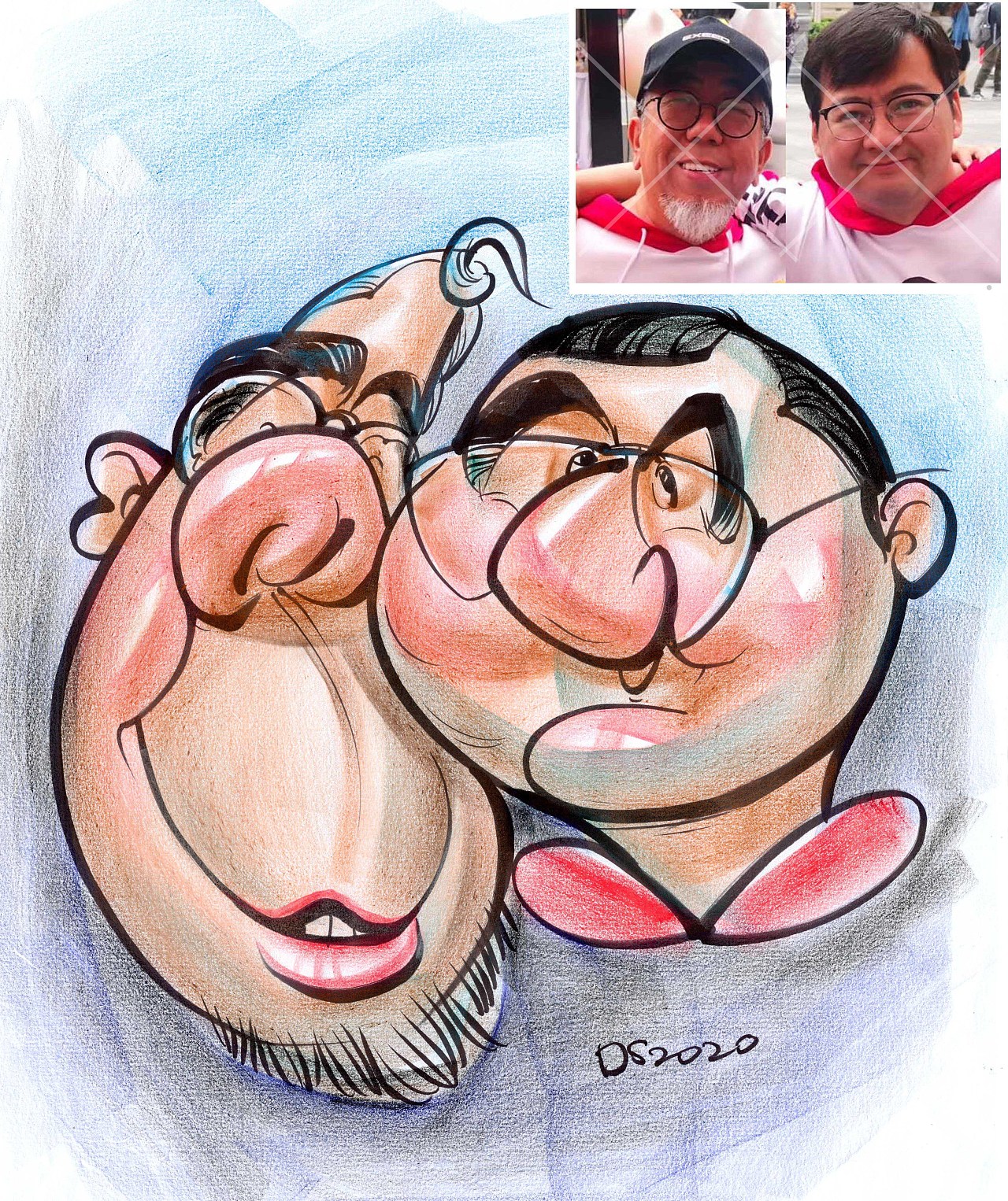 似颜绘作品肖像漫画网红大叔漫画王西振