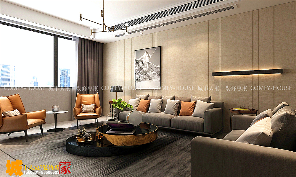 海尔绿城麗园现代风格装修效果图，以少胜多（图ZMTE4Mzk2NDg4） - 家装设计 - 站酷设计师济南城市人家原创素材 - 站酷ZCOOL