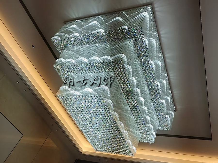 酒店门厅水晶吊灯定制（图ZMjY3NTM4Mjk2） - 酒店餐饮设计 - 站酷设计师明古灯饰定制图库原创素材 - 站酷ZCOOL