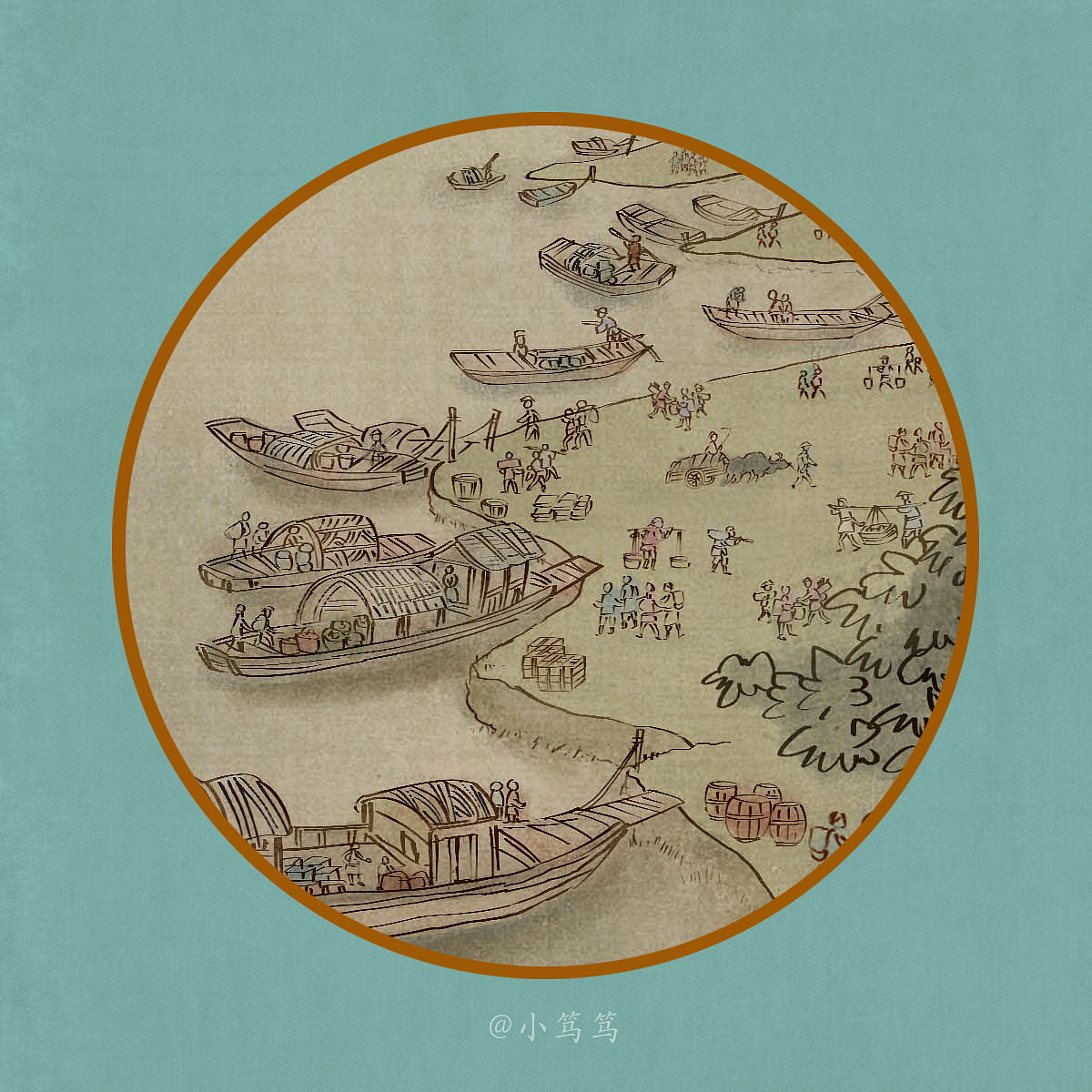 古代场景画,一笔一笔勾,慢慢填涂颜色,南宁/插画师/2年前/2172浏览