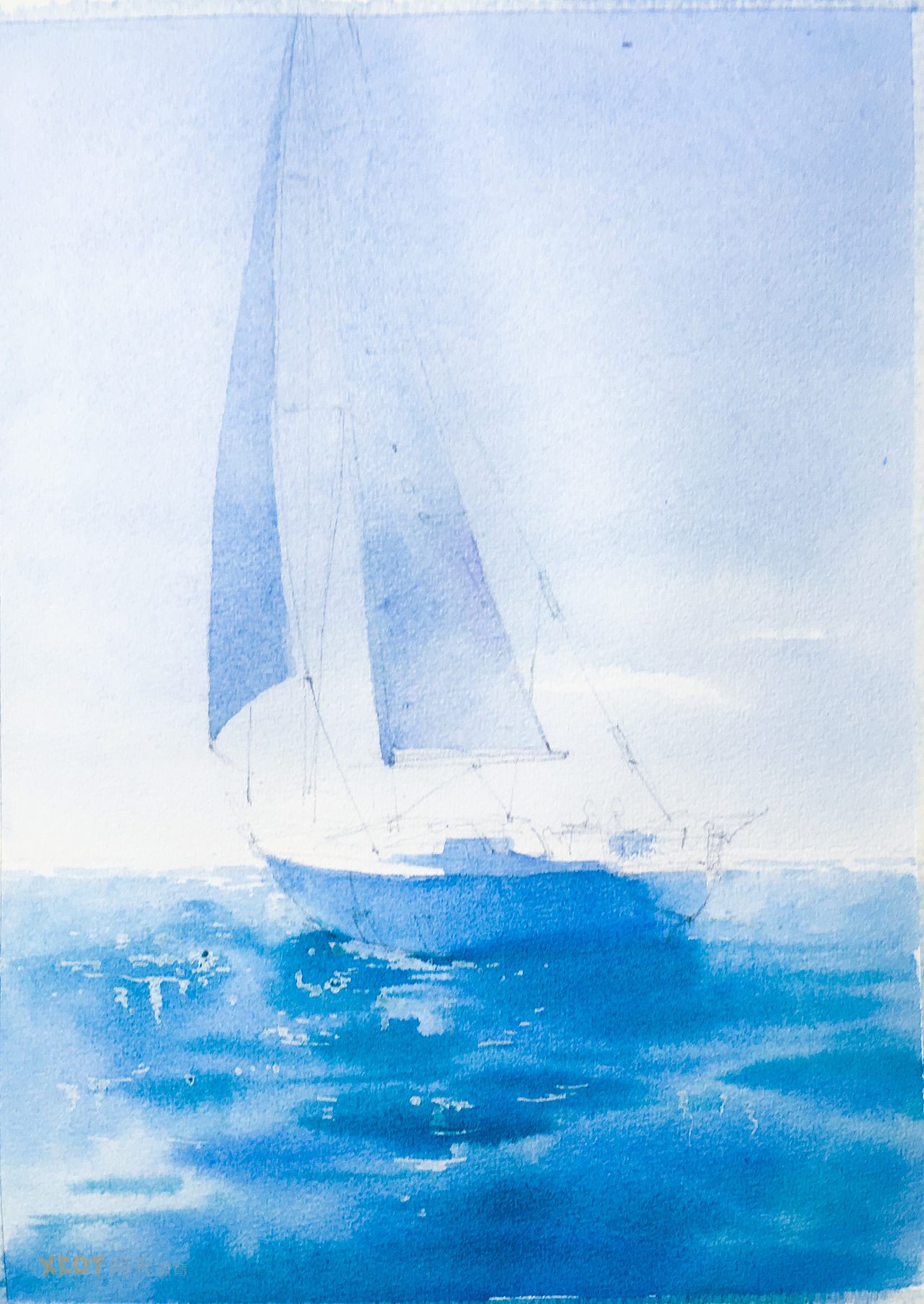 高清晰手绘油画帆船壁纸