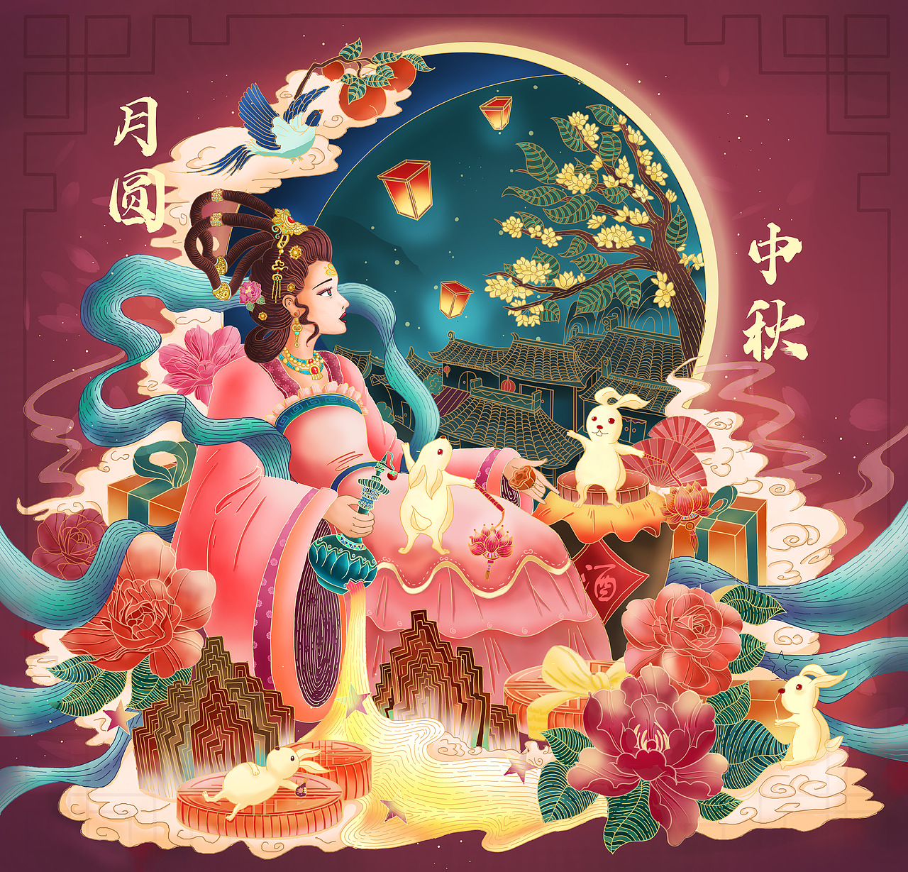 桐门国风场景插画汇总——传统节日篇