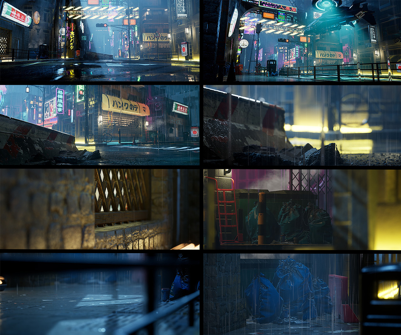 【三维场景】【虚幻引擎UE4】雨夜 赛博朋克 2020 07