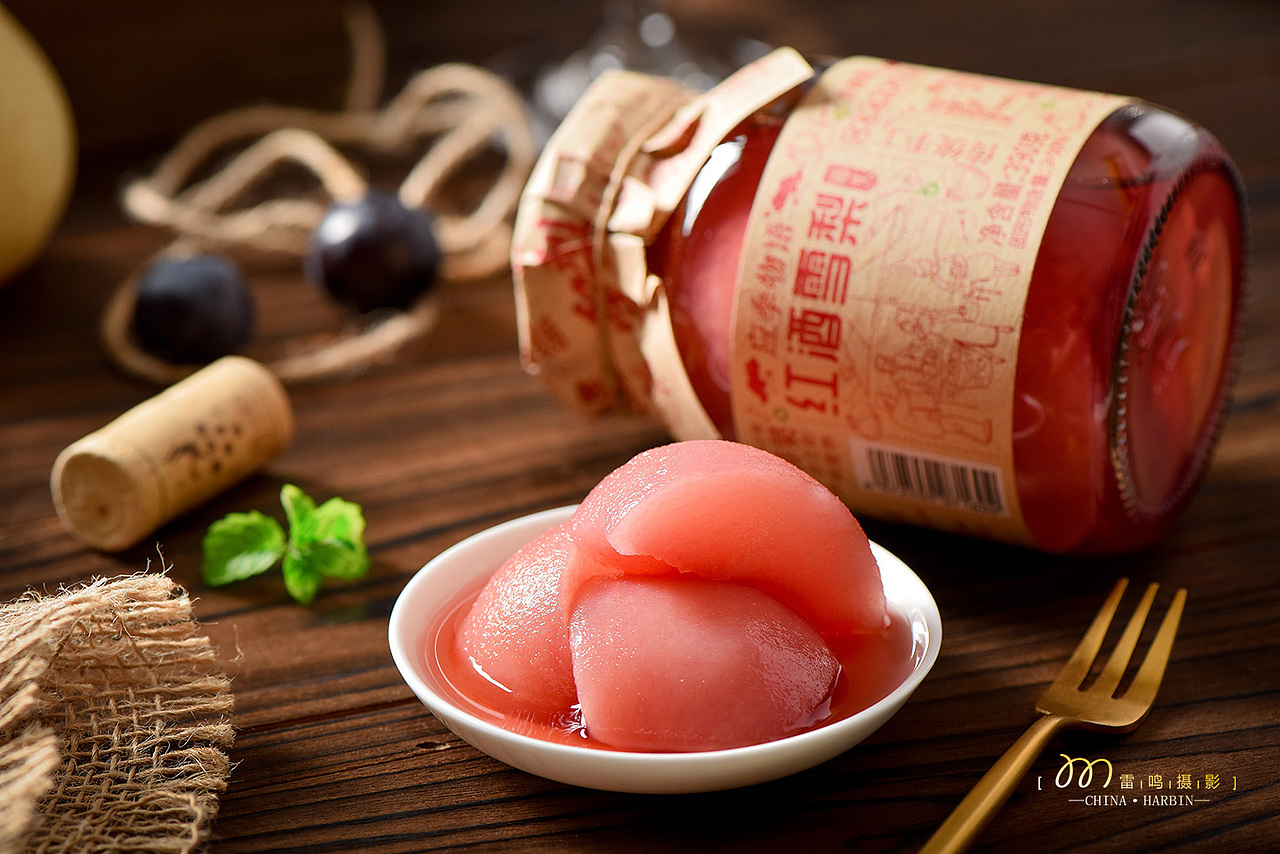 《红酒雪梨黄桃金桔水果罐头》美食 哈尔滨雷鸣摄影（图ZMjg2NzUzMjIw） - 美食摄影 - 站酷设计师雷鸣摄影原创素材 - 站酷ZCOOL