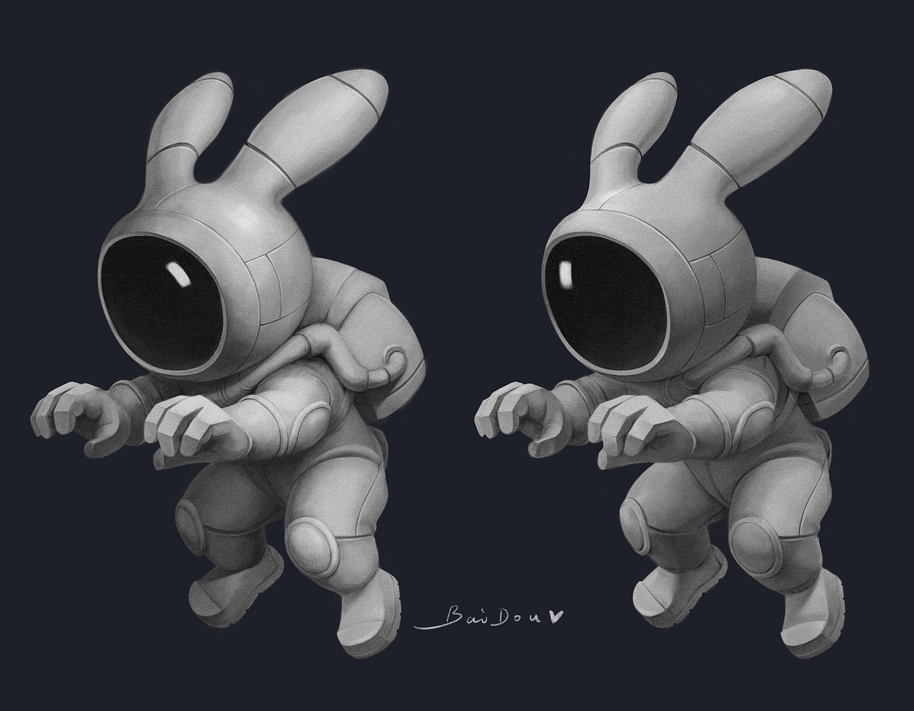 宇航员（图ZMTg5Mzg2NTcy） - 艺术插画 - 站酷设计师白豆_原创素材 - 站酷ZCOOL