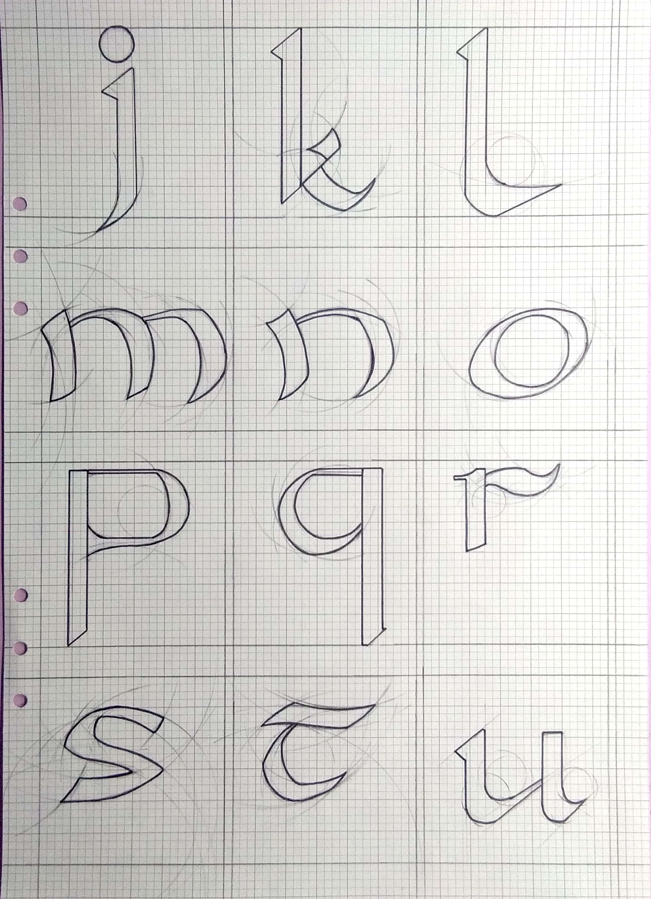 手绘字体临摹练习