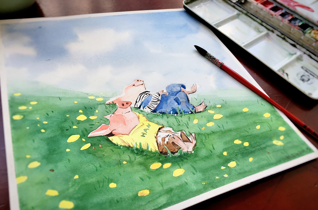 春夏秋冬 水彩插画（图ZMjIyMjYxNjUy） - 儿童插画 - 站酷设计师哈拿呀原创素材 - 站酷ZCOOL