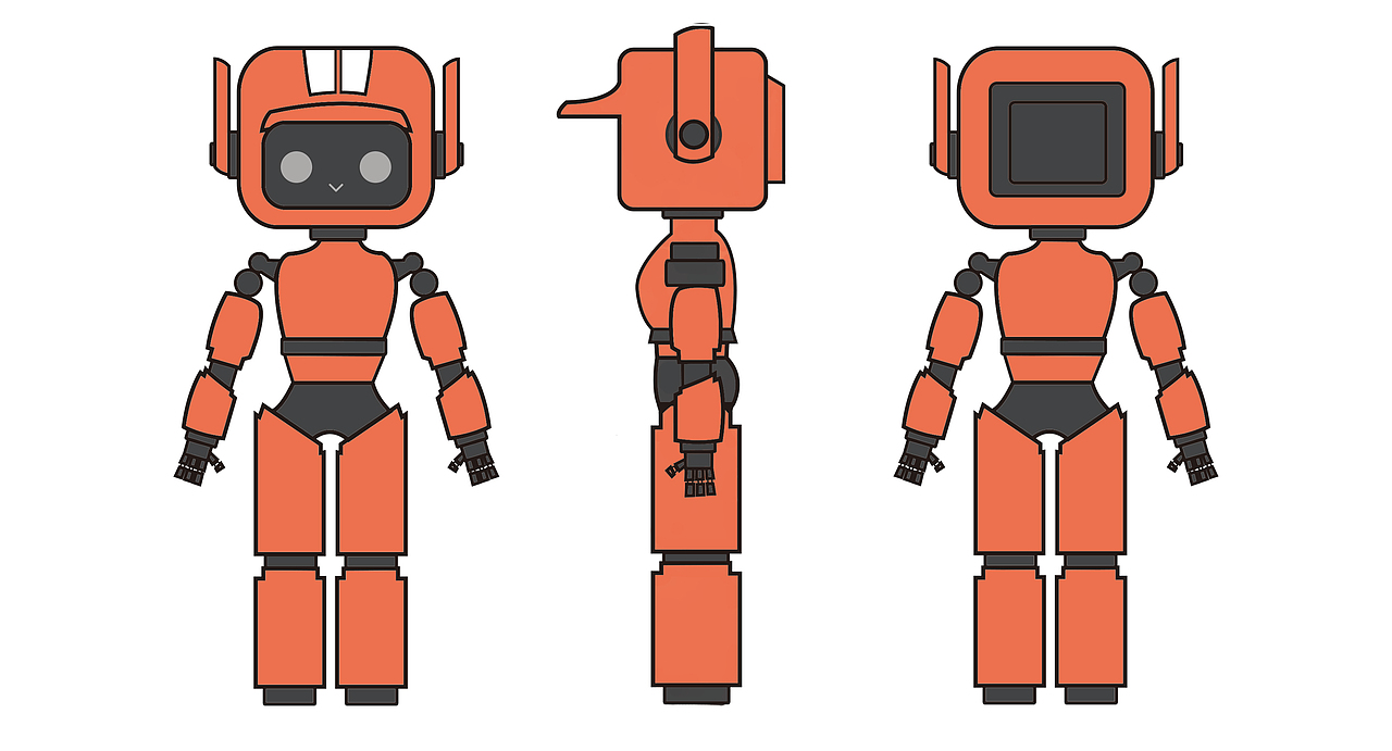 爱死机中的人物三视图