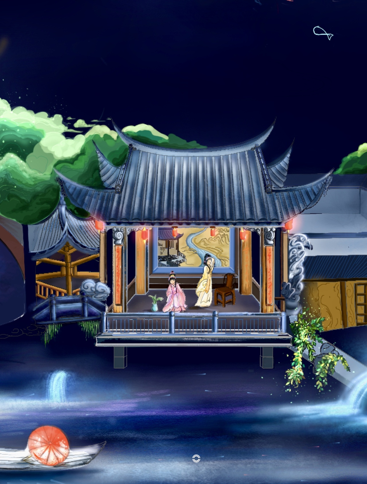 舞榭歌台,风雨总被雨打风吹去.