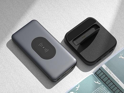 无线充移动电源带支架