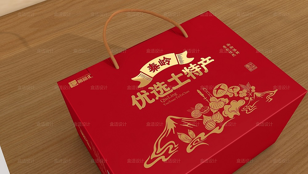箱盒汇 | ：秦岭优选土特产礼盒包装设计（图ZMjQ5NDQ1MTY4） - 包装 - 站酷设计师箱盒汇_包装设计原创素材 - 站酷ZCOOL