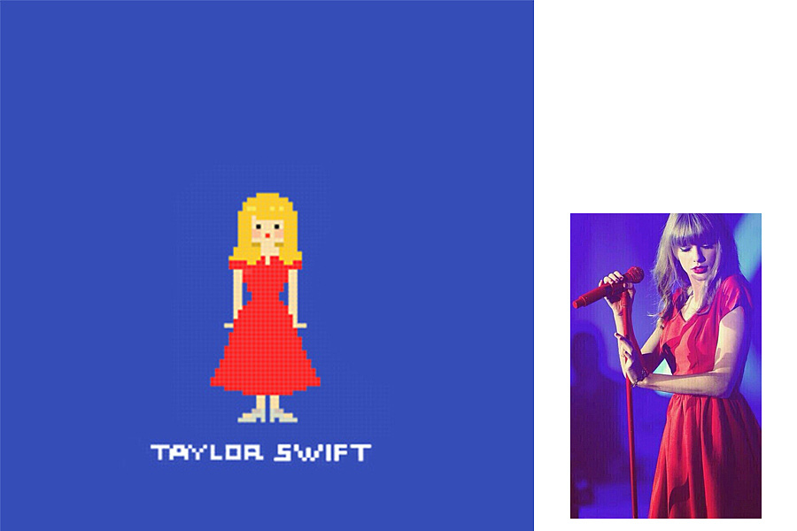 霉霉Taylor Swift 街拍照→像素画（图ZMTU0NDAwNzQw） - 像素画 - 站酷设计师林惜吾原创素材 - 站酷ZCOOL