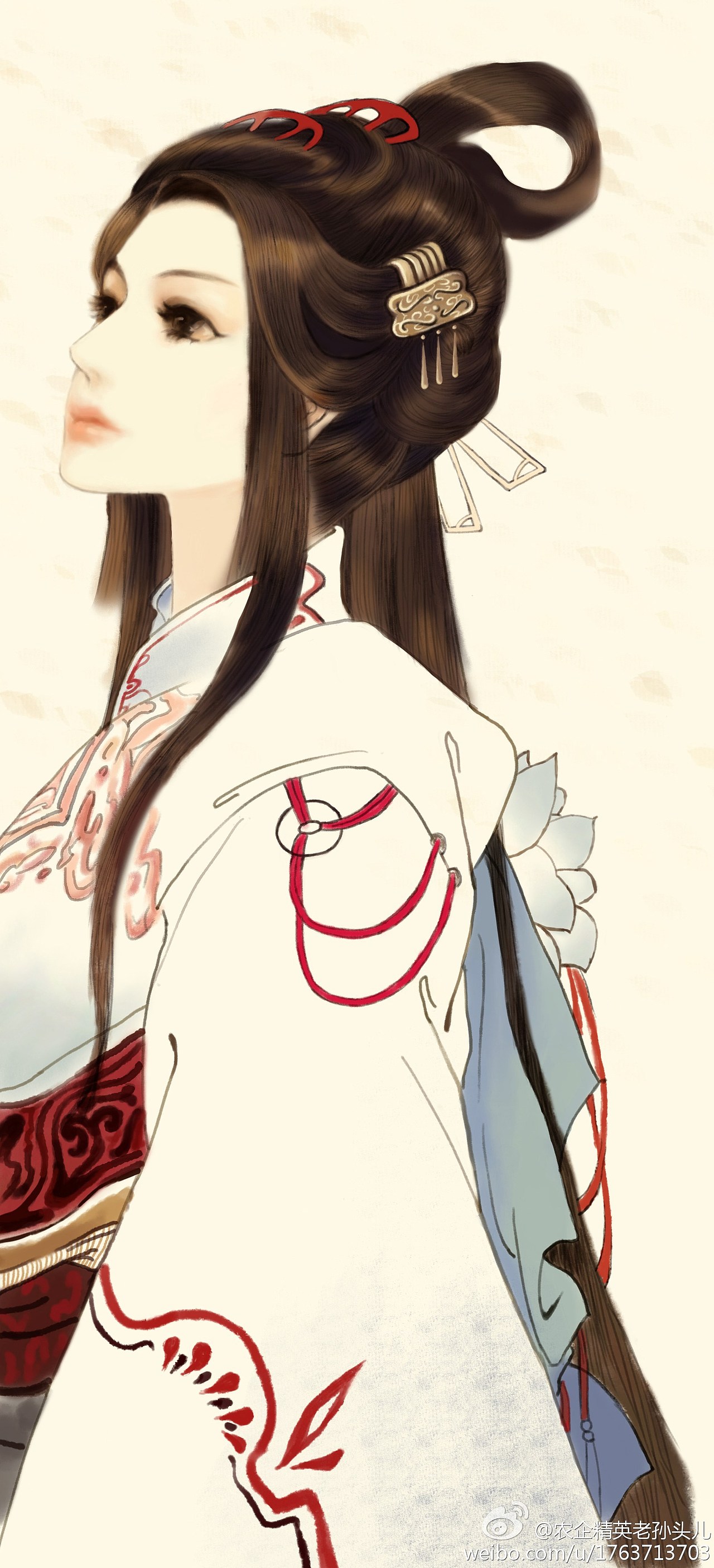 临摹伊吹鸡腿的古风女子一张（图ZMjQ2MjYxNTI=） - 创作习作 - 站酷设计师天天开玩喜原创素材 - 站酷ZCOOL