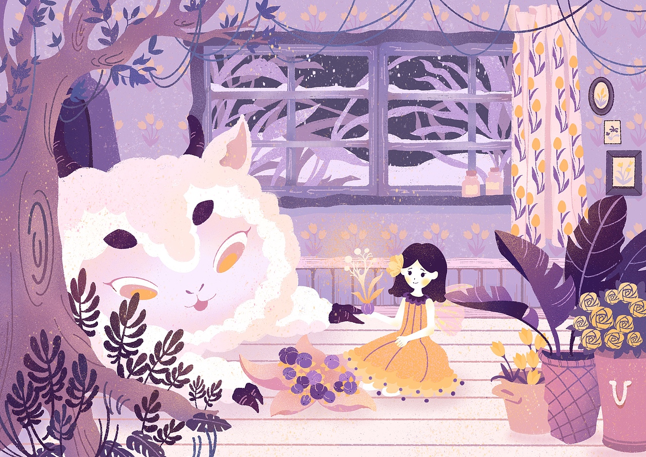 儿童插画合集 | 羊与女孩（图ZMjkyODU4NzAw） - 儿童插画 - 站酷设计师钟子期zq原创素材 - 站酷ZCOOL