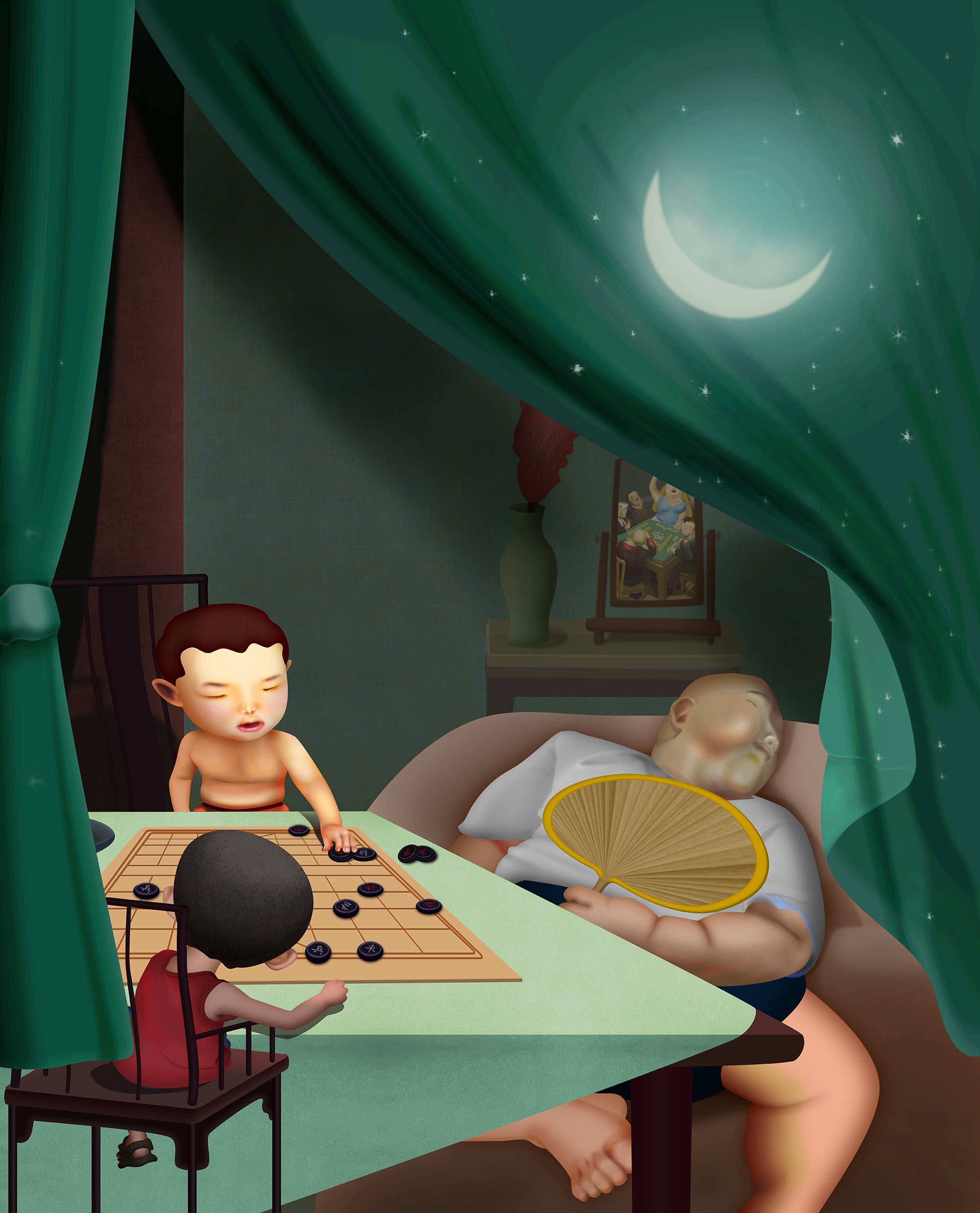 博弈|插画|插画习作|小饿鱼 - 原创作品 - 站酷 (zcool)