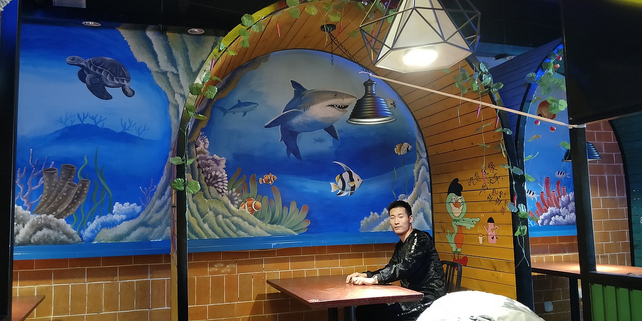 墙体彩绘 店铺彩绘 学校文化墙绘画（图ZMTEwMzY4NzUy） - 新锐潮流插画 - 站酷设计师梦画鹤彩绘艺术原创素材 - 站酷ZCOOL