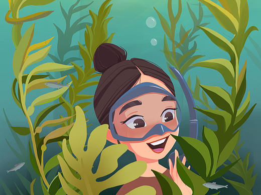 海底世界之海藻（个人主页-ZNDYyNDI5OTI=） - 商业插画 - 站酷设计师gwenne1989原创素材 - 站酷ZCOOL