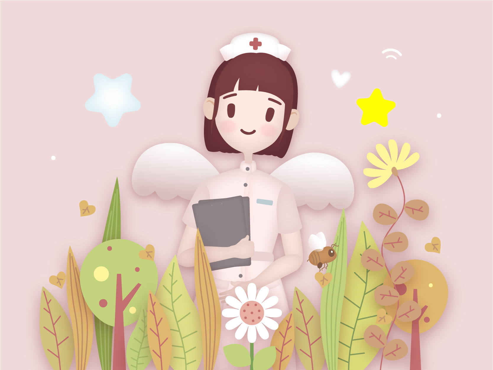 护士|插画|创作习作|锦菀 - 原创作品 - 站酷 (ZCOOL)