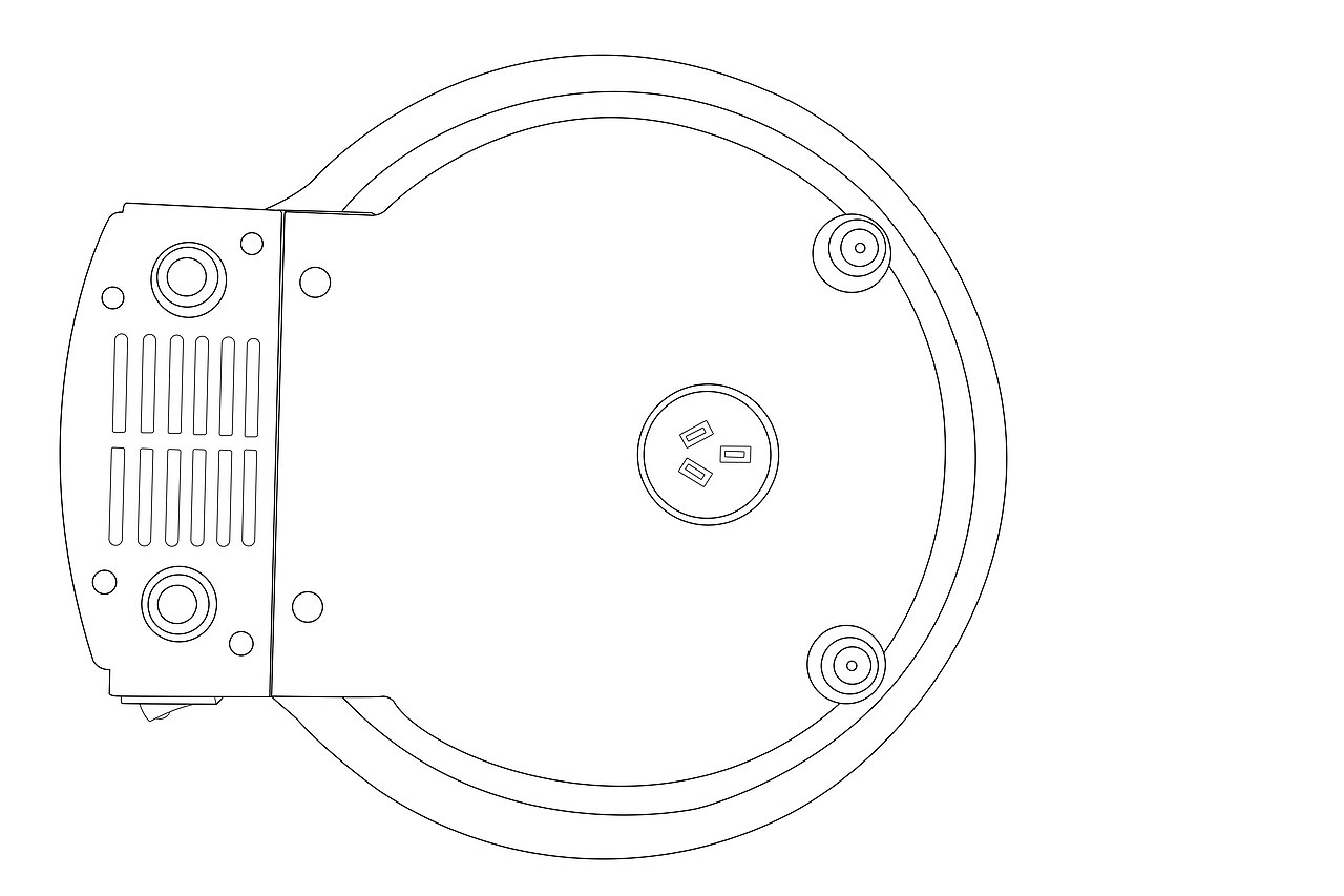 电烤盘线稿图专利图六视图