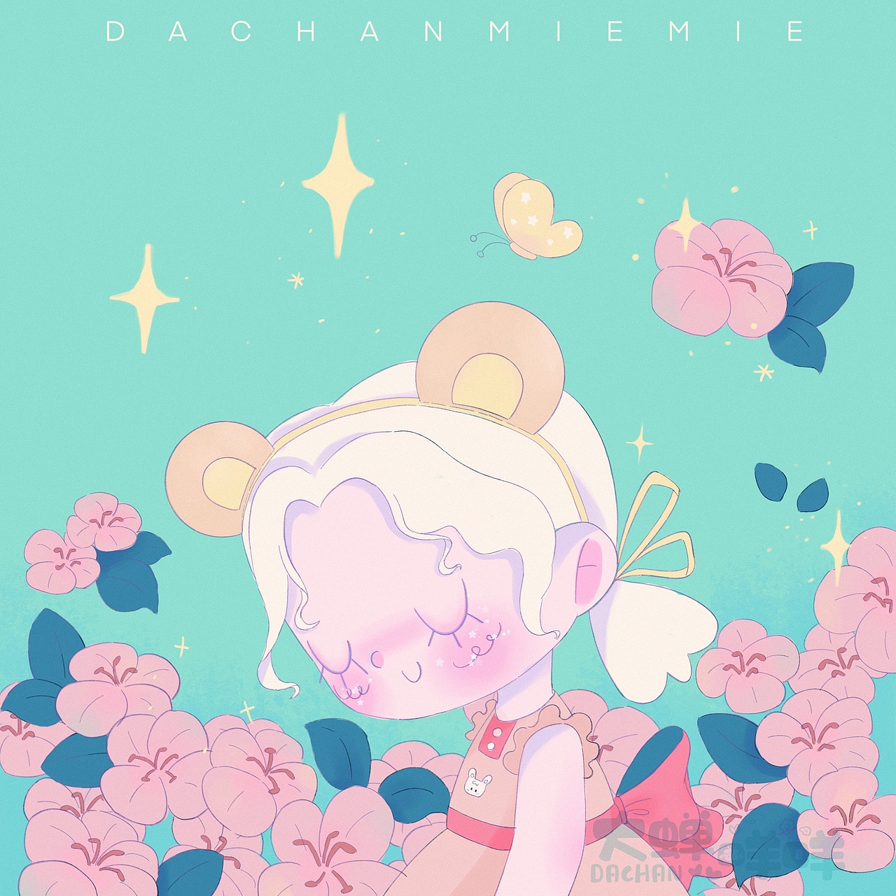 少女与花|儿童插画