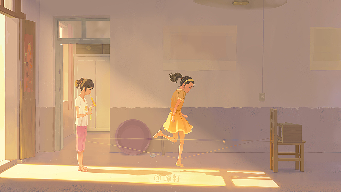 《两个人跳皮筋》