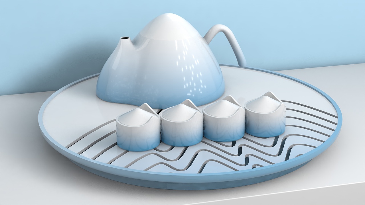 雪山印象——茶具设计