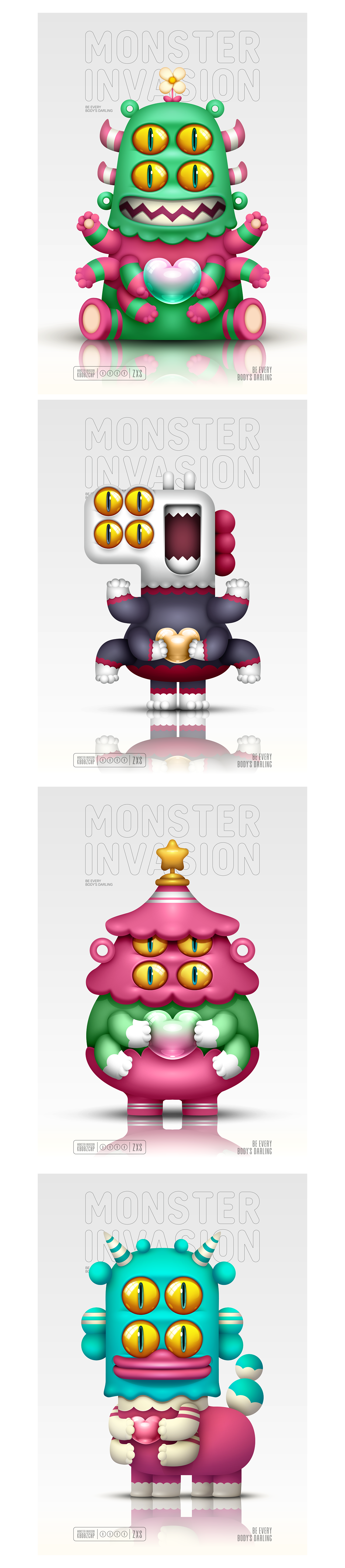 “怪兽入侵” MONSTER INVASION 怪兽家族IP设计