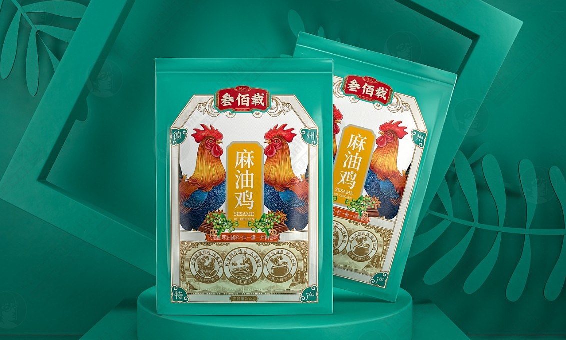 叁佰载德州五香扒鸡——徐桂亮品牌设计！（图ZMzAyMjc1MzQ0） - 包装 - 站酷设计师徐桂亮品牌设计原创素材 - 站酷ZCOOL