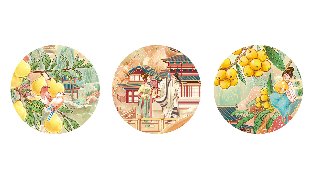 参半漱口水新国风包装插画设计