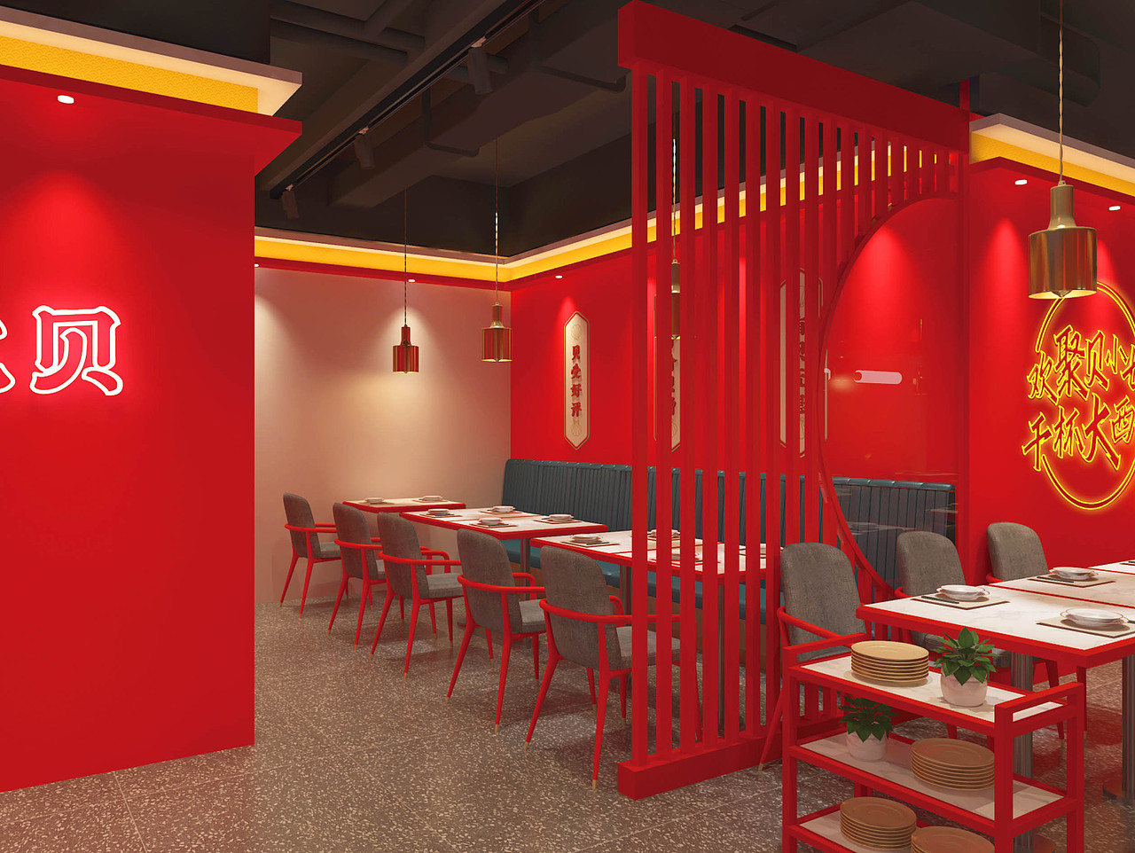 海鲜火锅店（图ZMzAzNTE3NzY0） - 酒店餐饮设计 - 站酷设计师杨波Design原创素材 - 站酷ZCOOL