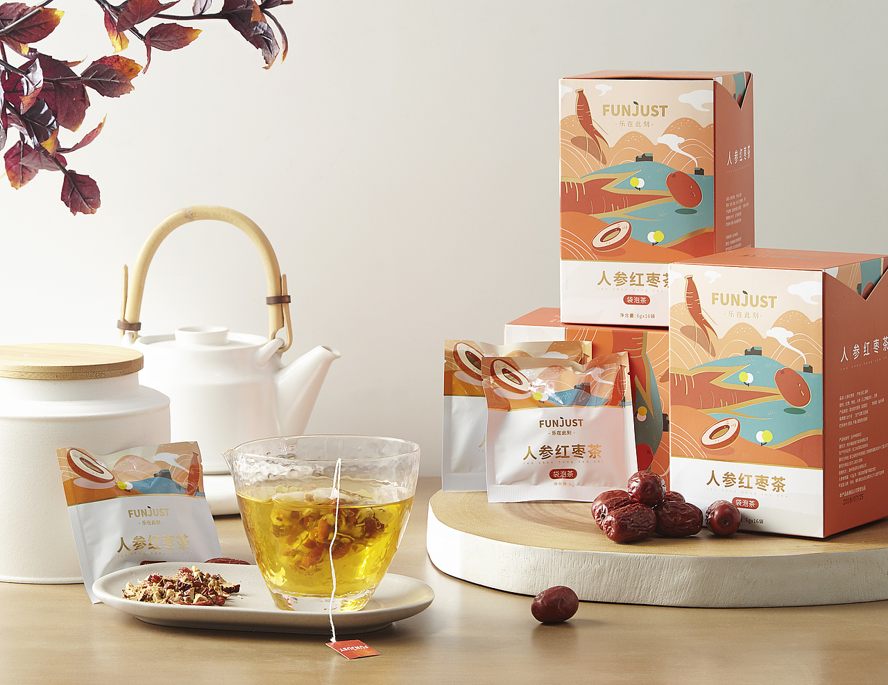 FUNJUST-人参红枣茶（图ZMzI4ODk4NjUy） - 产品摄影 - 站酷设计师孟涂原创素材 - 站酷ZCOOL