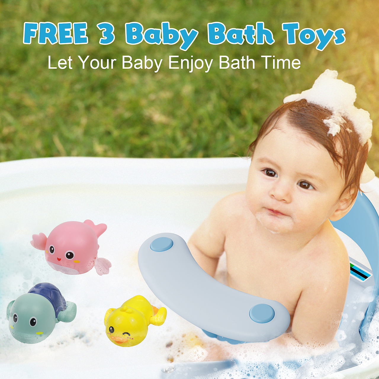 亚马逊设计I 婴儿洗澡沐浴座椅主图蓝色/A+套图设计