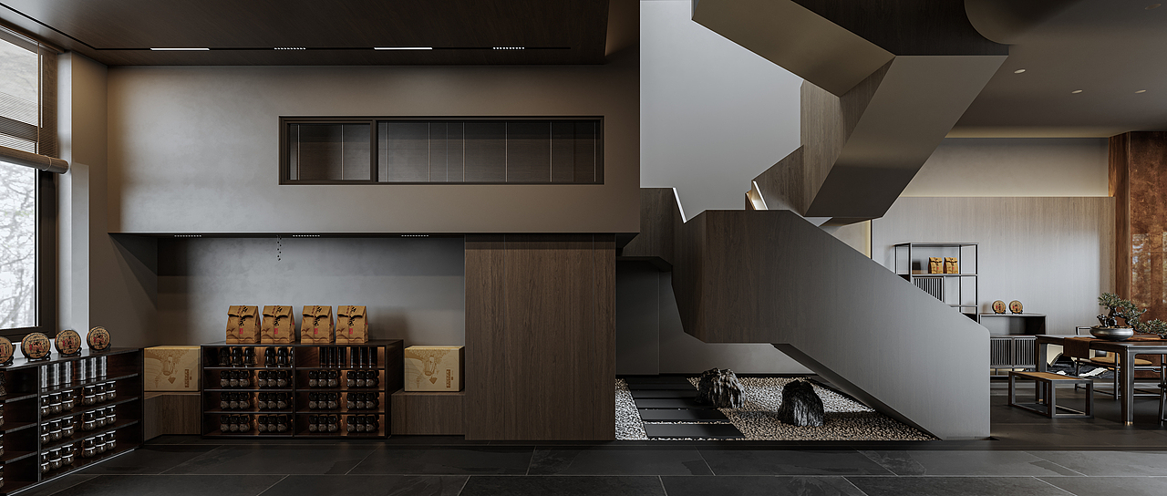 室内现代中式茶社设计