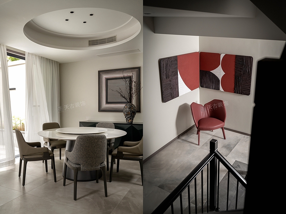 茶园洋房装修,紫境府装修方案,重庆现代极简风叠拼设计