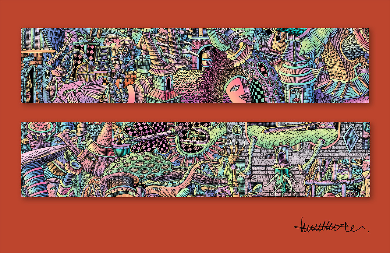 《山海经长卷系列之九声声乐》（图ZMzMzMzc5MjM2） - 艺术插画 - 站酷设计师八月李插画原创素材 - 站酷ZCOOL