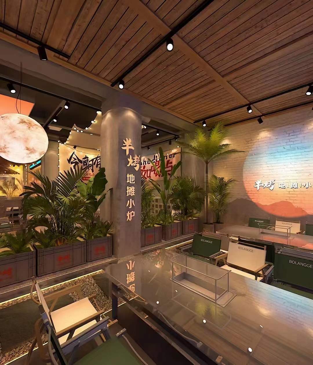 氛围感满分的露营风烧烤店|餐饮店设计