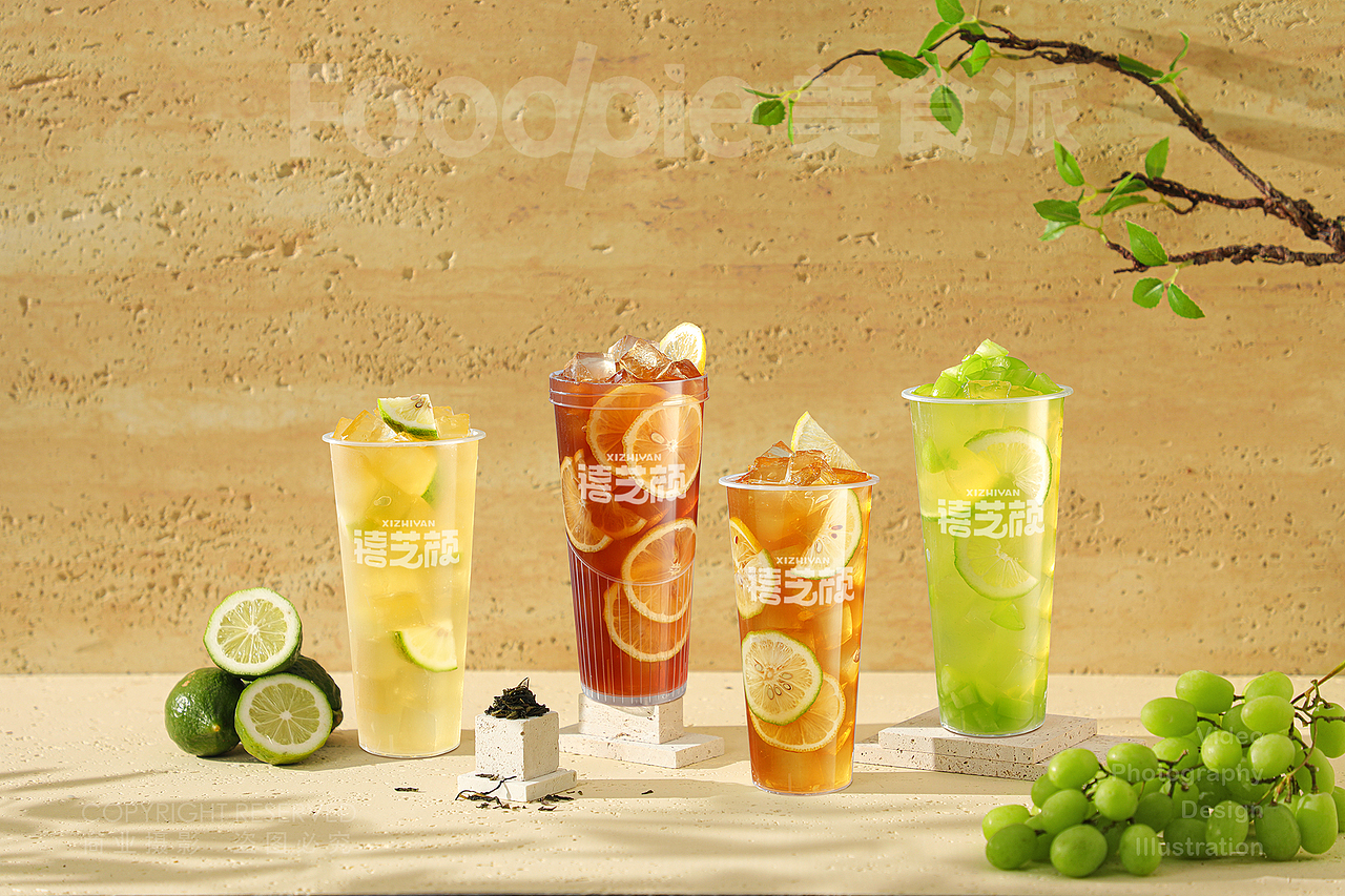 茶饮摄影 | 禧芝颜 手作奶茶鲜乳茶咖啡芋泥柠檬茶