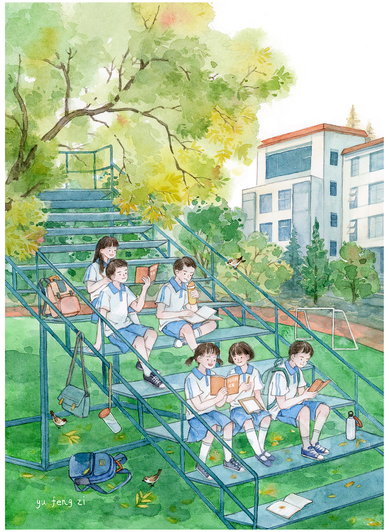 画里的从夏到冬（图ZMzU0NjI1MzIw） - 商业插画 - 站酷设计师鱼风子原创素材 - 站酷ZCOOL