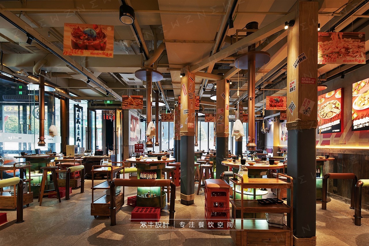 紫牛出品 | 57°湘派烤肉（坡子街店）（图ZMzEzNDI2NTg4） - 酒店餐饮设计 - 站酷设计师紫牛餐饮空间设计原创素材 - 站酷ZCOOL