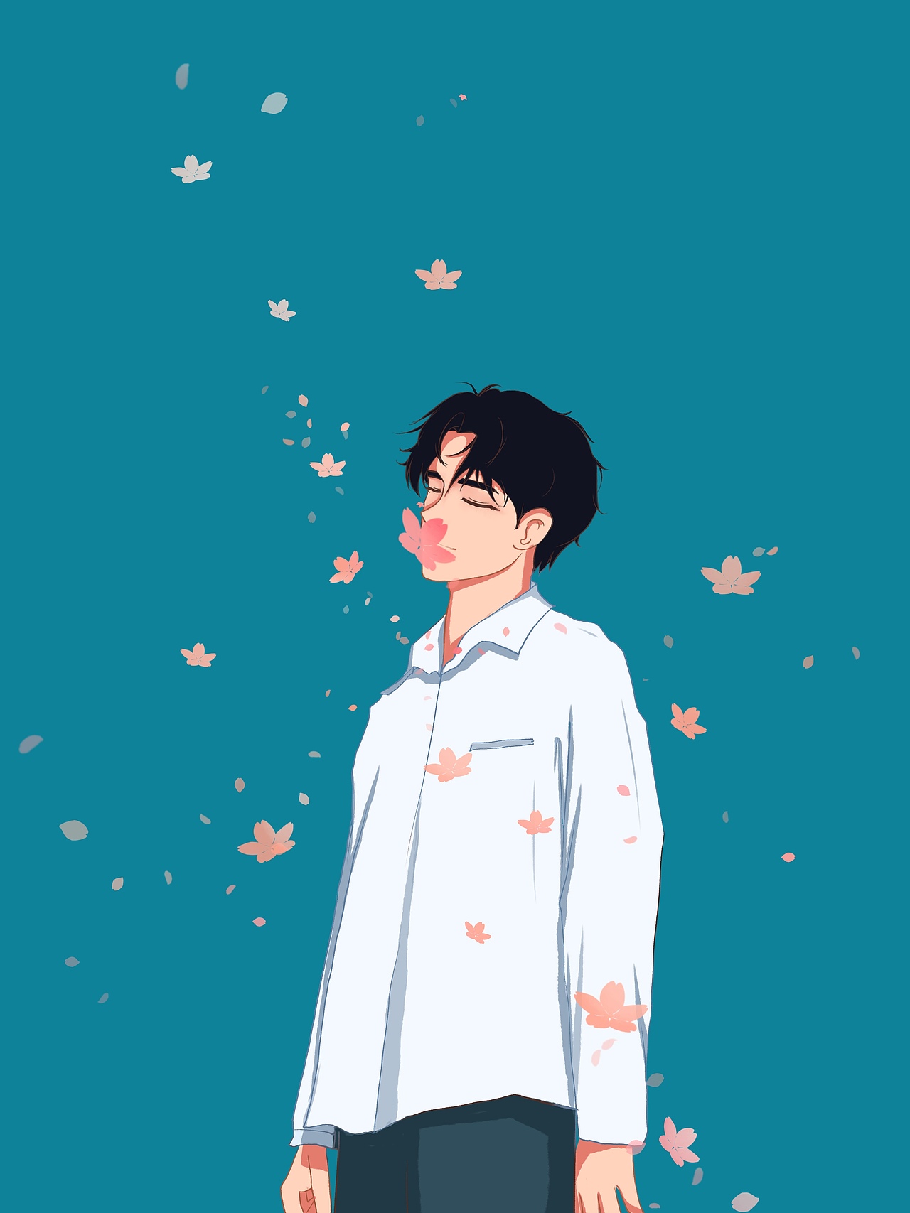 画了个男孩 挺好看