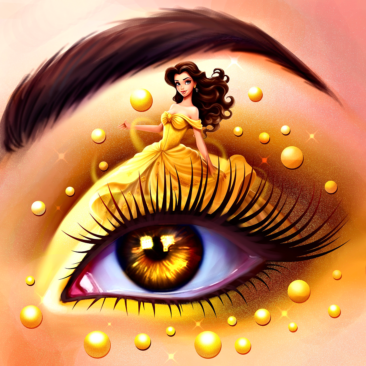 填色游戏插画-眼妆