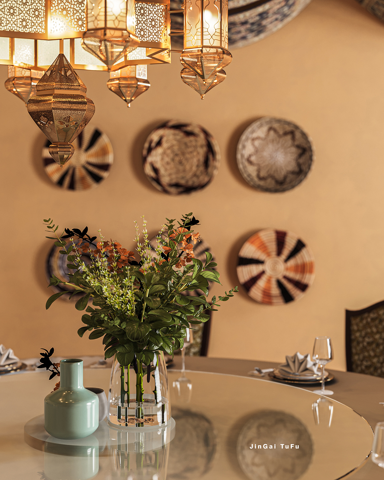 民族风情餐厅（图ZMzY4MDE3OTQw） - 酒店餐饮设计 - 站酷设计师图夫x金该_效果图原创素材 - 站酷ZCOOL