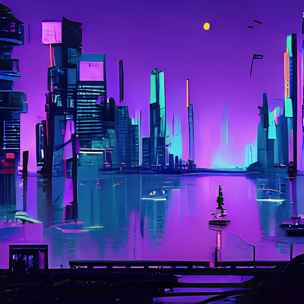 wow 数字艺术nft赛博朋克数字世界高层建筑群概念设计