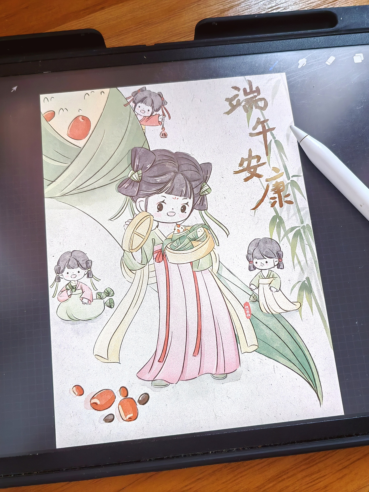 端午安康 粽享美食 古风人物美食节日插画（图ZMzQzNTMxNTQ4） - 创作习作 - 站酷设计师初心插画原创素材 - 站酷ZCOOL