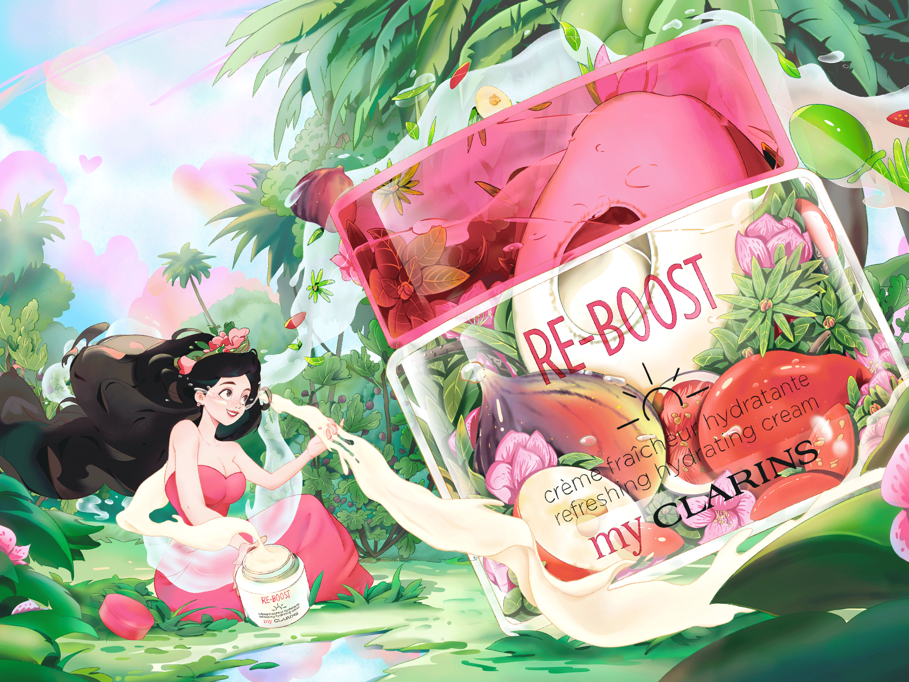 my CLARINS 好食肌长绽放|森林奇遇之美肌植愈记(图ZMzQ2NTEyMjY0) - 海报 - 站酷设计师设计师徐小望原创素材 - 站酷ZCOOL