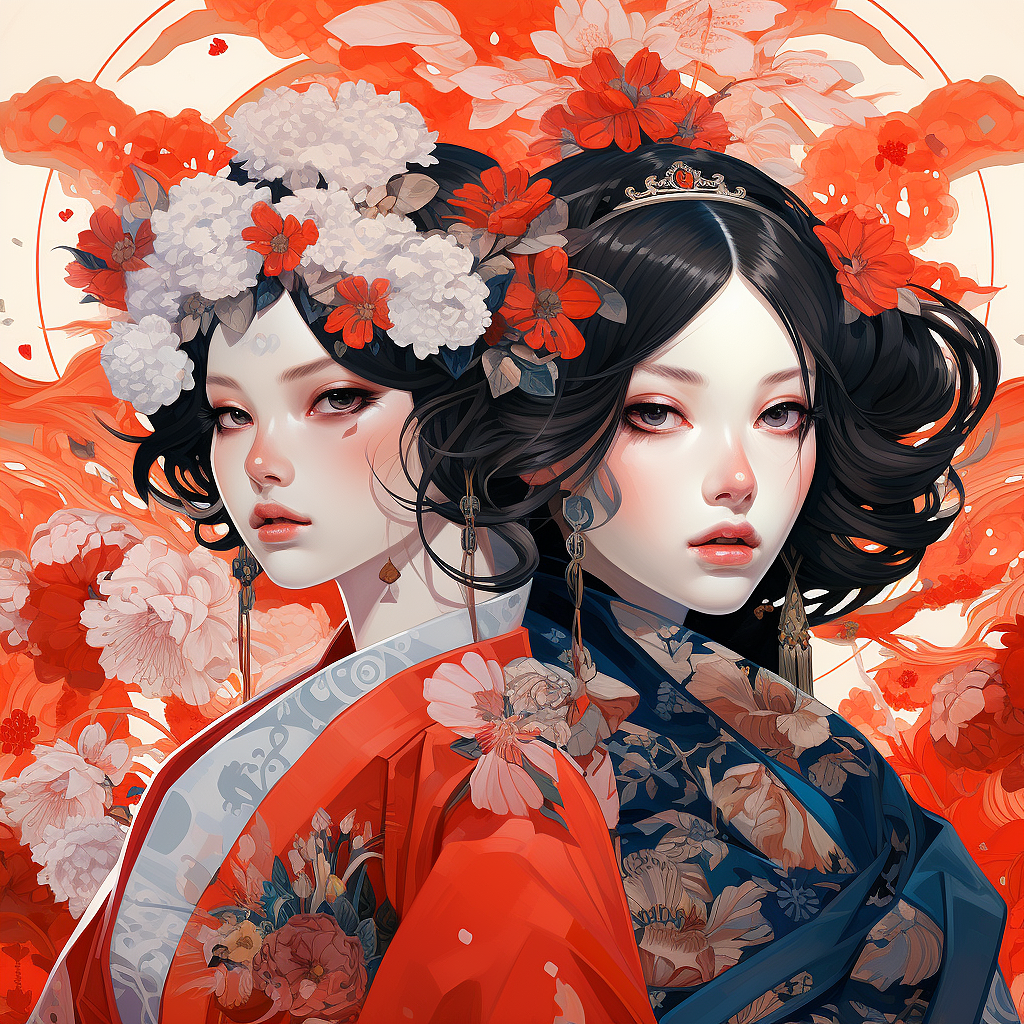 古风汉服美少女插画