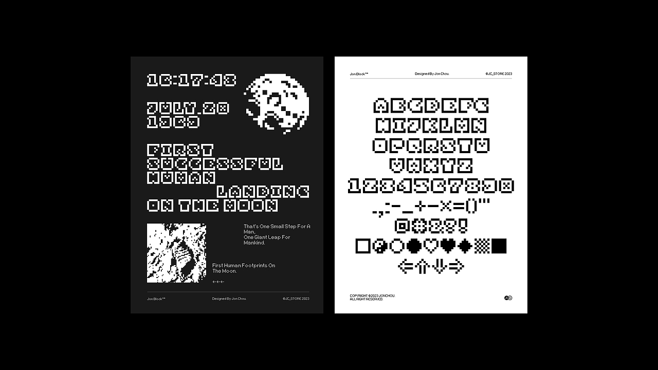 Jon Block丨免费西文像素字体👾（图ZMzQ3MDYxOTE2） - 字体/字形 - 站酷设计师JonChou原创素材 - 站酷ZCOOL