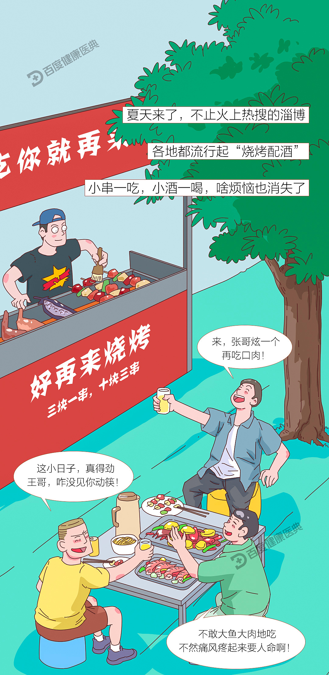 《百度健康医典：痛风》条漫（健康科普）（图ZMzQ5NTU3MzA0） - 短篇/格漫 - 站酷设计师李平LP1919原创素材 - 站酷ZCOOL